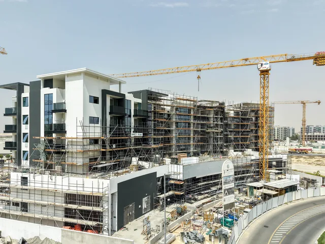 Massing of the Dubai South development seen from the air
